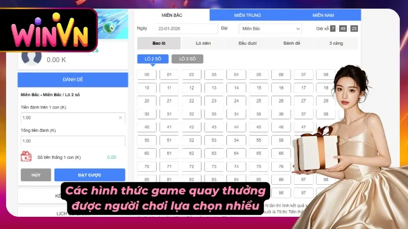 Các loại hình game quay thưởng phổ biến hiện nay tại nhà cái