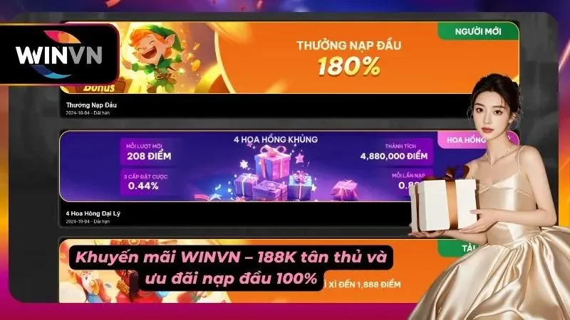 Ưu đãi chào mừng hiển thị nổi bật ngay trên giao diện chính